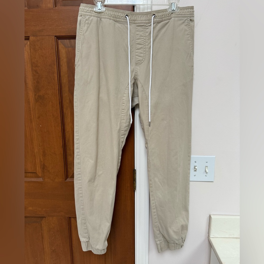 Mens The Rail 98%cotton 2% spandex khaki joggers